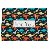 Dinosaurier Muster für Sie große Geschenktasche Geschenktüte (Vorderseite)