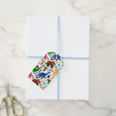 Dinosaurier-Muster Geschenkanhänger (Mit Garn)