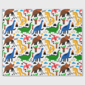 Dinosaurier-Muster Geschenkpapier (Flach)