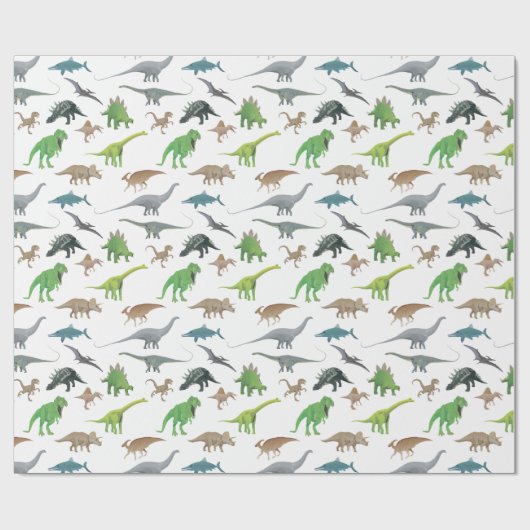 Dinosaurier-Muster Geschenkpapier (Flach)