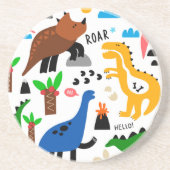 Dinosaurier-Muster Getränkeuntersetzer (Vorne)