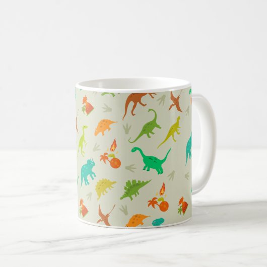 Dinosaurier-Muster Kaffeetasse (VorderseiteRechts)