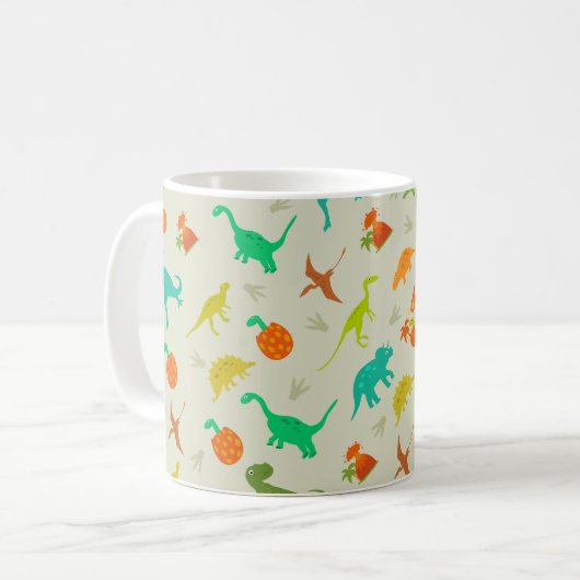 Dinosaurier-Muster Kaffeetasse (Vorderseite Links)