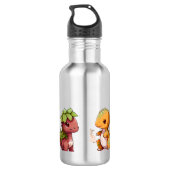Dinosaurier Muster Kids Personalisierter Name Edelstahlflasche (Rückseite)