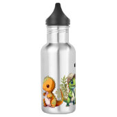 Dinosaurier Muster Kids Personalisierter Name Edelstahlflasche (Links)
