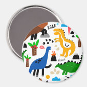 Dinosaurier-Muster Magnet (Vorderseite/Rückseite)