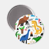Dinosaurier-Muster Magnet (Vorderseite/Rückseite)