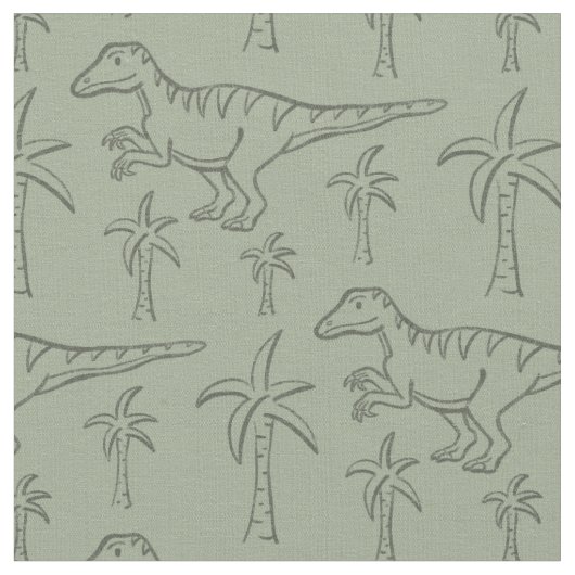 Dinosaurier-Muster Moderner Junge Dino Dschungel S Stoff (Nahaufnahme)