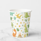 Dinosaurier-Muster Papier-Cup Pappbecher (Vorderseite)