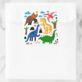 Dinosaurier-Muster Quadratischer Aufkleber (Tasche)