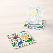 Dinosaurier-Muster Rechteckiger Pappuntersetzer (Vor Ort)