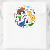 Dinosaurier-Muster Runder Aufkleber (Tasche)