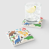 Dinosaurier-Muster Steinuntersetzer (Seitenansicht)