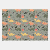 Dinosaurier-Musterkinder Geschenkpapier Set (Vorderseite 3)