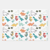 Dinosaurier-Musterkinder Geschenkpapier Set (Vorderseite)