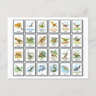 Dinosaurier-Namen Feiertagspostkarte