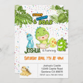 Dinosaurier: Neun Geburtstagseinladung Einladung (Vorne/Hinten)