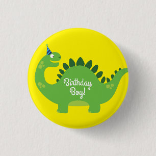 Dinosaurier Niedlich 1. Geburtstag Button Button