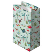 Dinosaurier Niedlich-blaue Kinder Kleine Geschenktüte (Vorderseite Schrägansicht)