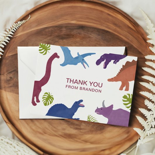 Dinosaurier Niedlich Dino Kid Geburtstagsparty Dankeskarte