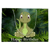 Dinosaurier Niedlich Grünes Jurassisches Party Große Geschenktüte (Rückseite)
