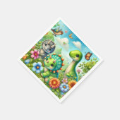 Dinosaurier niedlich serviette (Ecke)