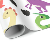 Dinosaurier Niedlich Wrapping Paper Geschenkpapier (Rolleneckpunkt)