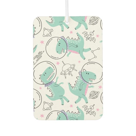 Dinosaurier, Niedliche Dinosaurier, Raumschiff, St Autolufterfrischer (Vorderseite)