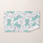 Dinosaurier, Niedliche Dinosaurier, Raumschiff, St Badhandtuch Set (Handtuch)