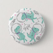 Dinosaurier, Niedliche Dinosaurier, Raumschiff, St Button (Vorderseite)