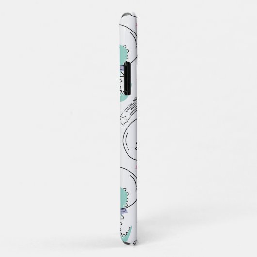 Dinosaurier, Niedliche Dinosaurier, Raumschiff, St Case-Mate iPhone Hülle (Hinten/Rechts)