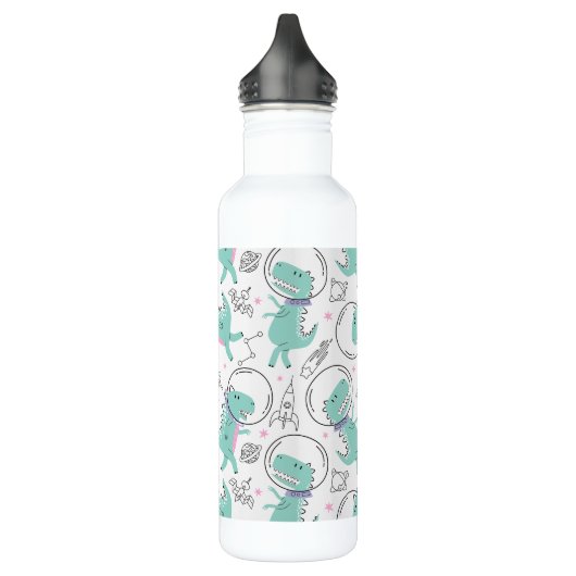 Dinosaurier, Niedliche Dinosaurier, Raumschiff, St Edelstahlflasche (Links)