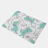 Dinosaurier, Niedliche Dinosaurier, Raumschiff, St Fußmatte (Schrägansicht)