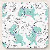 Dinosaurier, Niedliche Dinosaurier, Raumschiff, St Getränkeuntersetzer (Vorderseite)