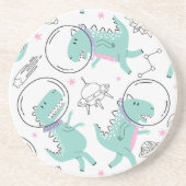 Dinosaurier, Niedliche Dinosaurier, Raumschiff, St Getränkeuntersetzer (Vorne)