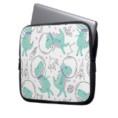 Dinosaurier, Niedliche Dinosaurier, Raumschiff, St Laptopschutzhülle (Vorderseite Links)