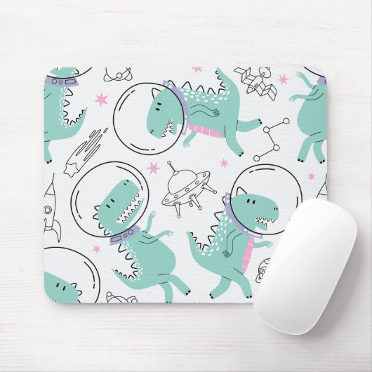 Dinosaurier, Niedliche Dinosaurier, Raumschiff, St Mousepad (Mit Mouse)