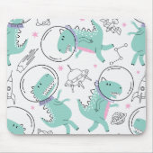 Dinosaurier, Niedliche Dinosaurier, Raumschiff, St Mousepad (Vorne)
