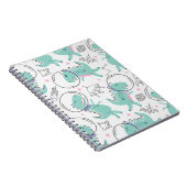 Dinosaurier, Niedliche Dinosaurier, Raumschiff, St Notizblock (Rechte Seite)