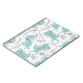 Dinosaurier, Niedliche Dinosaurier, Raumschiff, St Notizblock (Linke Seite)