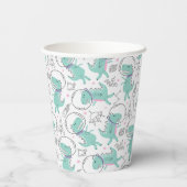 Dinosaurier, Niedliche Dinosaurier, Raumschiff, St Pappbecher (Rückseite)