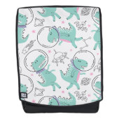Dinosaurier, Niedliche Dinosaurier, Raumschiff, St Rucksack (Vorderseite)
