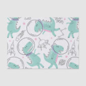 Dinosaurier, Niedliche Dinosaurier, Raumschiff, St Seidenpapier (Vorderseite)