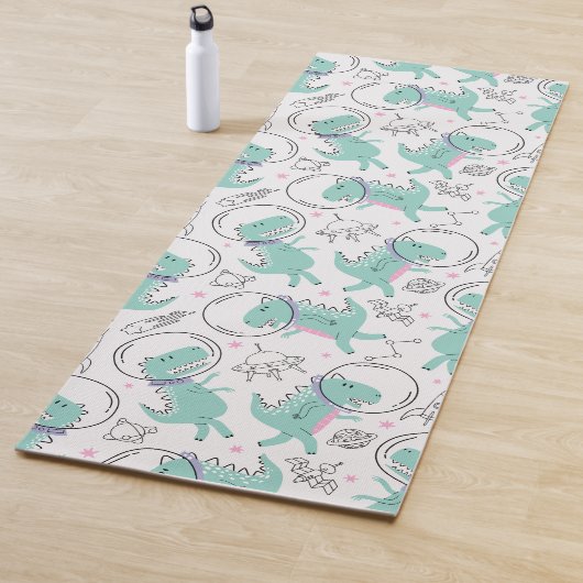 Dinosaurier, Niedliche Dinosaurier, Raumschiff, St Yogamatte (Beispiel)