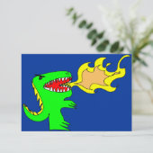 Dinosaurier oder Dragon Art von wenig t + Joseph A Einladung (Stehend Vorderseite)