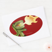 Dinosaurier oder Dragon Kinder Kunst mit Loston Wa Ovaler Aufkleber (Umschlag)