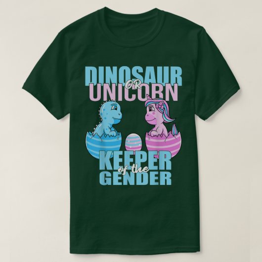 Dinosaurier oder Einhornhalter der Geschlechteroff T-Shirt (Design vorne)