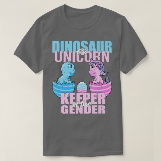 Dinosaurier oder Einhornhalter der Geschlechteroff T-Shirt (Design vorne)