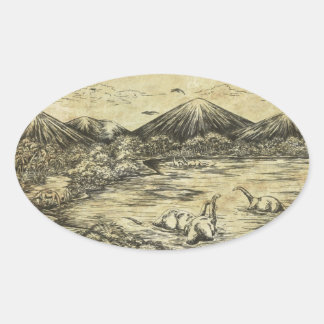 Dinosaurier Ovaler Aufkleber