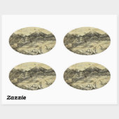 Dinosaurier Ovaler Aufkleber (Blatt)